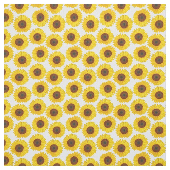 Tissu Motif jaune de tournesol d'été (Échantillon)