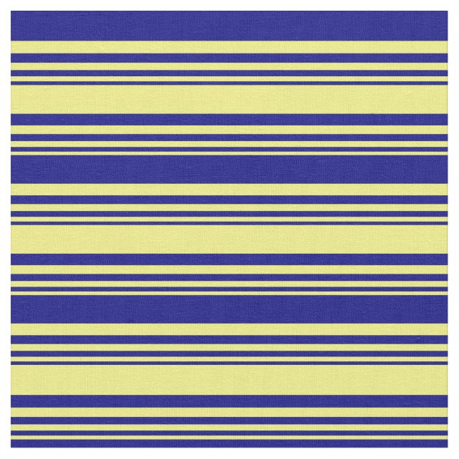 Tissu Motif Jaune et Bleu rayé/Linu (Fermer)