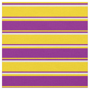 Tissu Motif jaune, violet et beige rayé/lié