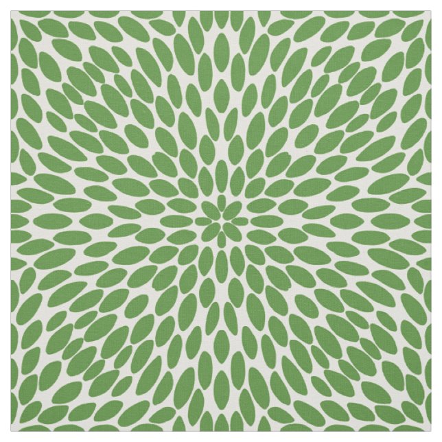 Tissu Motif joli dessiné à la main vert (Échantillon)