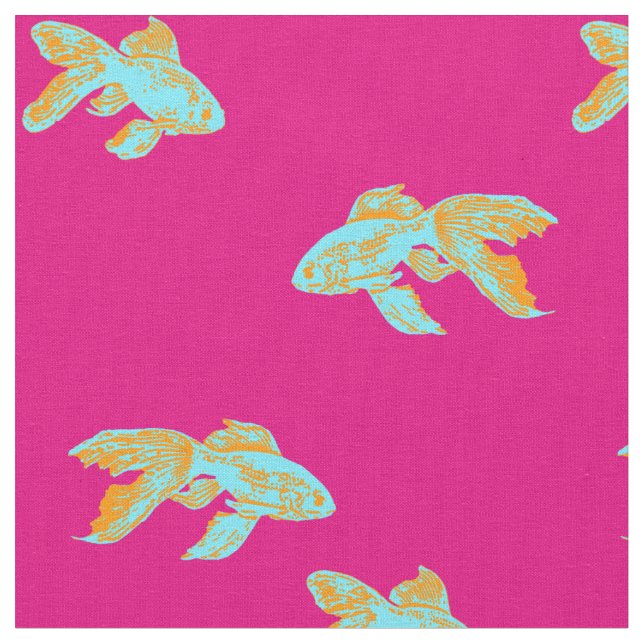 Tissu motif kingyo bleu (Fermer)