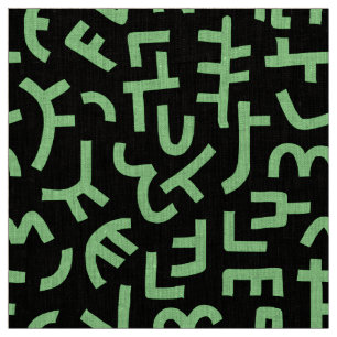 Tissu Motif Kuba Style 121019 - Mint vert sur noir