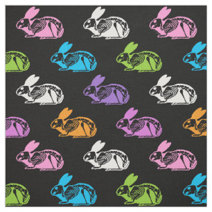 Tissu Motif lapins squelette