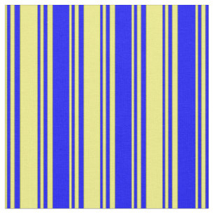 Tissu Motif Lignes jaunes et bleues