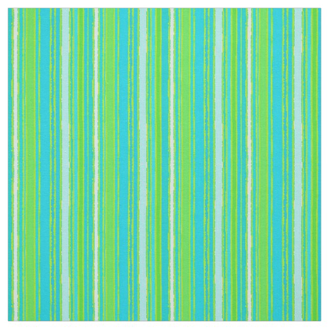 Tissu Motif Lime Green Aqua Turquoise Blue Stripes (Échantillon)