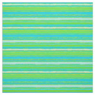 Tissu Motif Lime Green Aqua Turquoise Blue Stripes