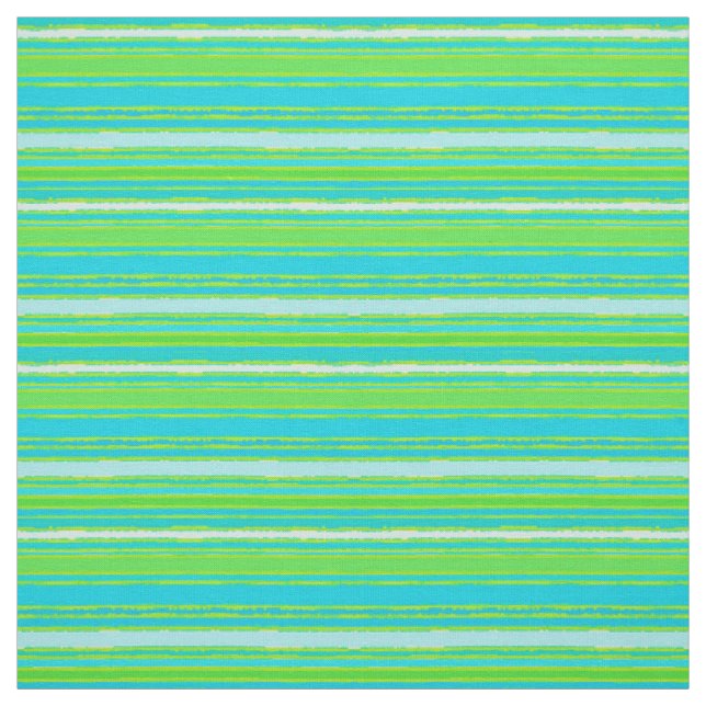 Tissu Motif Lime Green Aqua Turquoise Blue Stripes (Échantillon)