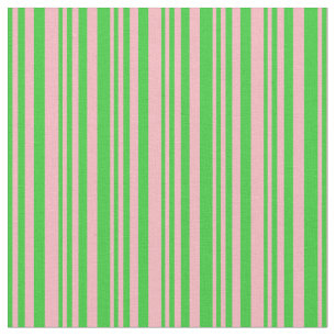 Tissu Motif Lime Vert et rose clair rayures