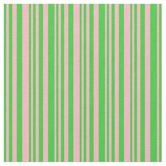 Tissu Motif Lime Vert et rose clair rayures (Fermer)