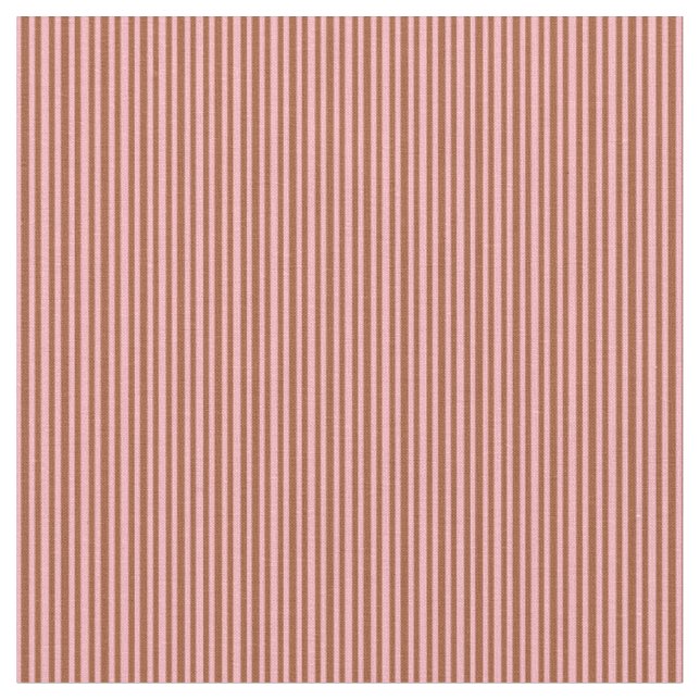Tissu Motif linéaire/rayé rose clair et sienne (Fermer)
