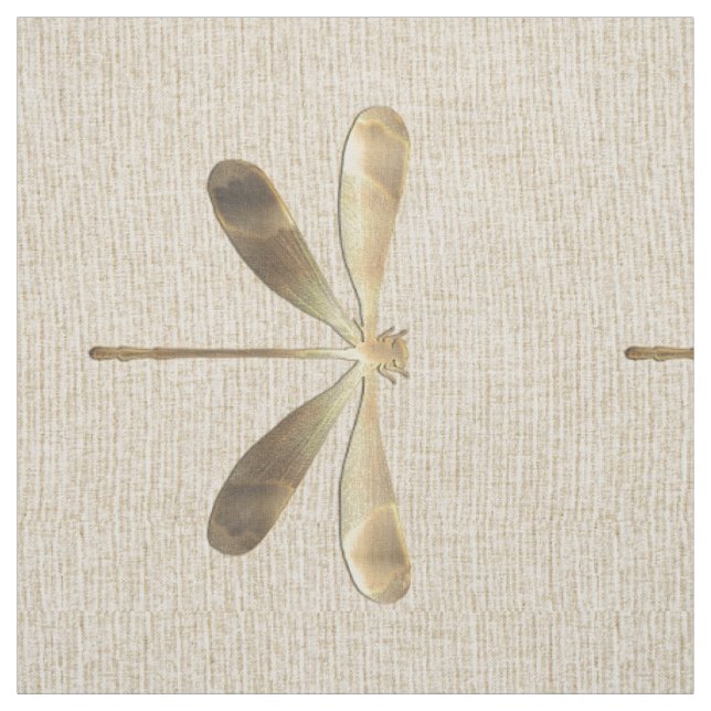 Tissu Motif Linen Gold Dragonfly (Échantillon)
