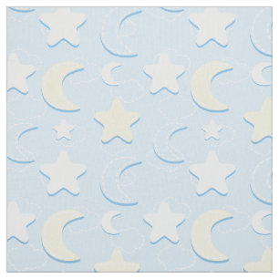 Tissu Motif Lune & Étoiles