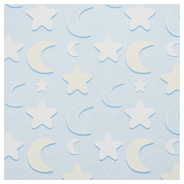 Tissu Motif Lune & Étoiles (Échantillon)