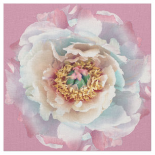 Tissu Motif Lush White Peonies