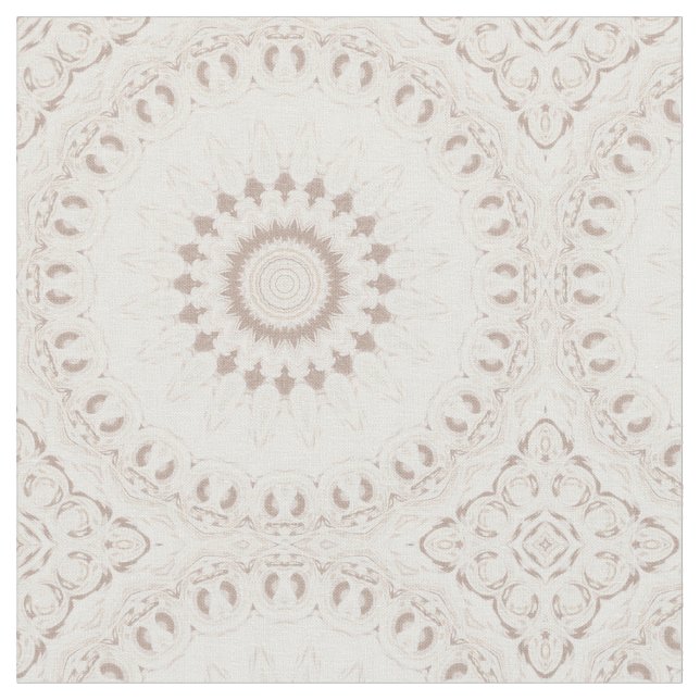 Tissu Motif Mandala Beige et Crème (Fermer)