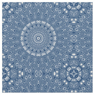Tissu Motif Mandala Bleu Indigo