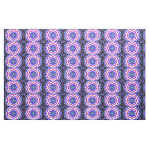 Tissu motif mandala bleu rose