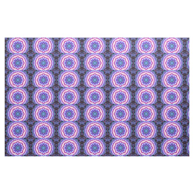 Tissu motif mandala bleu rose (Fat Quarter)