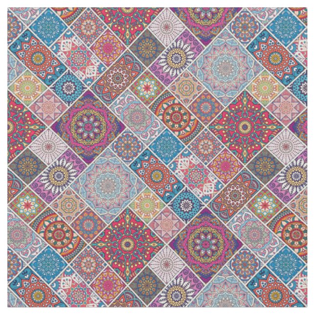 Tissu Motif Mandala/Carrelage marocain (Fermer)