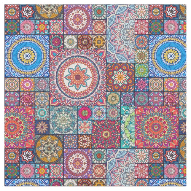 Tissu Motif Mandala/Carrelage marocain (Fermer)