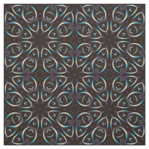 Tissu Motif Mandala en or bleu Lilac