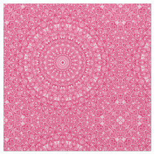 Tissu Motif Mandala Rose Clair et Blanc