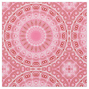 Tissu Motif Mandala Rouge et Rose