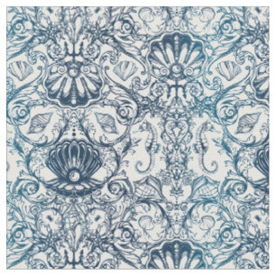 Tissu Motif marin vintage