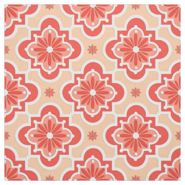 Tissu Motif marocain de tuile - nuances de l'orange de (Échantillon)
