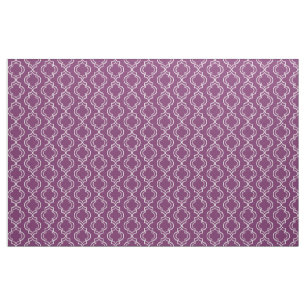 Tissu Motif marocain élégant pourpre de treillis