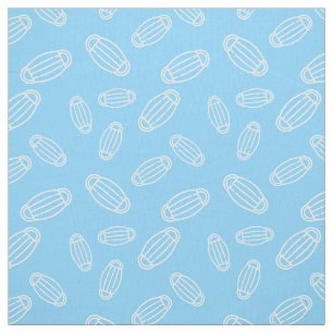 Tissu Motif Masque Médicale bleu et blanc