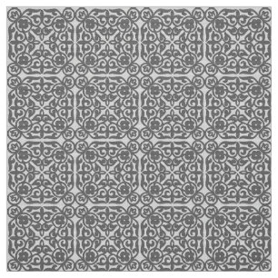 Tissu Motif médiéval de damassé, gris argenté