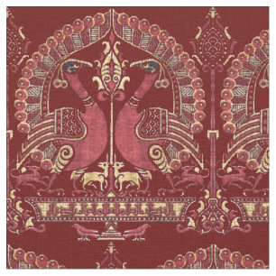 Tissu Motif médiéval Peacock du XIIe siècle