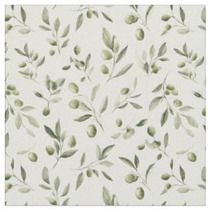 Tissu Motif méditerranéen de la Branche d'olive