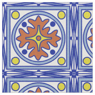 Tissu Motif méditerranéen de tuile