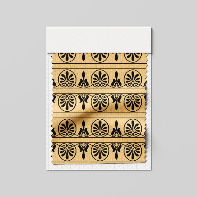 Tissu Motif méditerranéen grec Arabesque Brown (Créateur téléchargé)