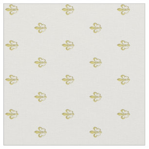 Tissu Motif métallique or Fleur de Lis français