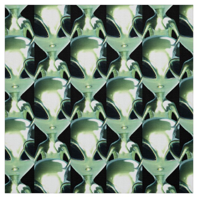 Tissu Motif métallique UFO Alien (Échantillon)