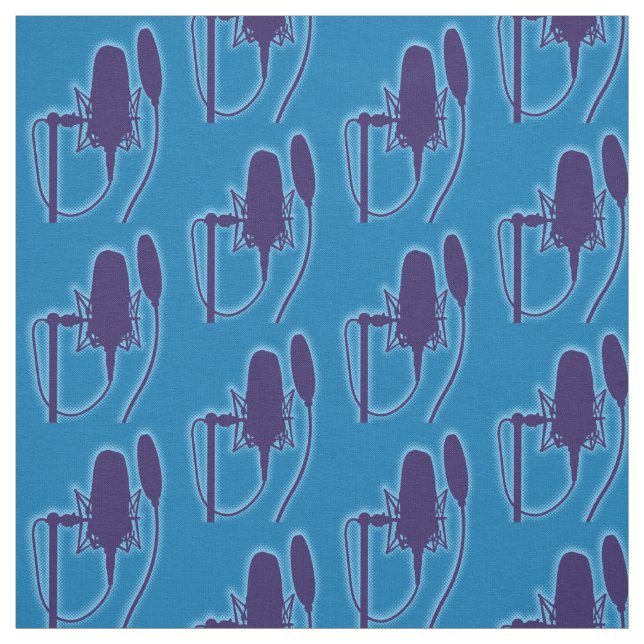 Tissu Motif Microphone Studio (Échantillon)
