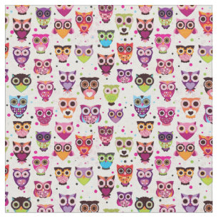 Tissu Motif mignon d'arrière - plan de hibou pour des