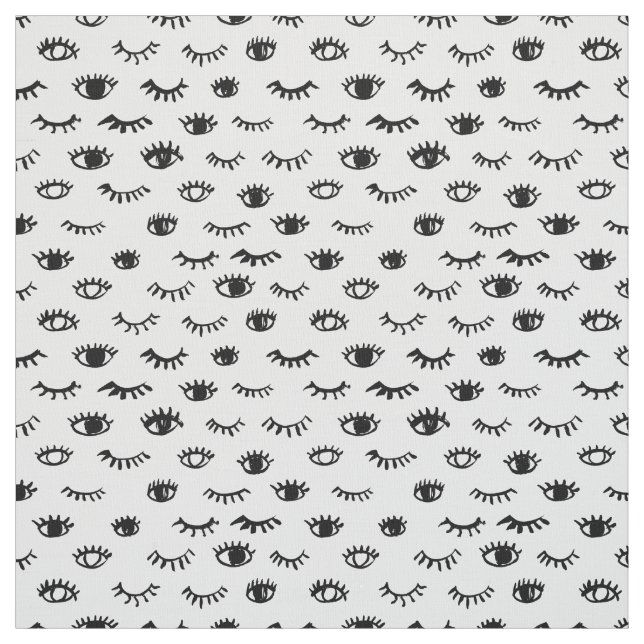 Tissu Motif mignon de cil de griffonnage (Échantillon)