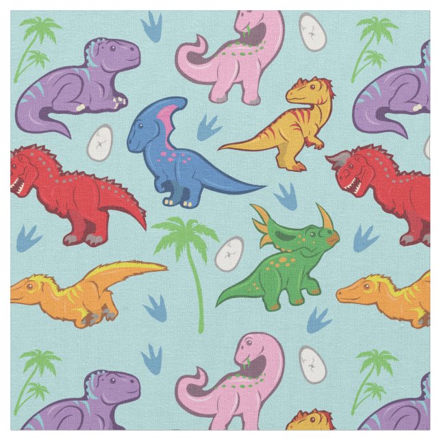 Tissu Motif mignon de dinosaure (Fermer)