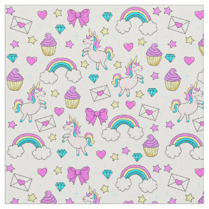 Tissu Motif mignon de licorne