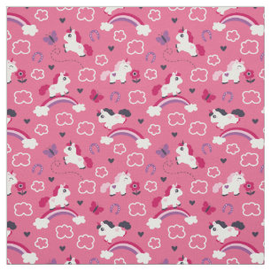 Tissu Motif mignon de licornes