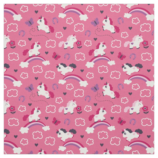 Tissu Motif mignon de licornes (Échantillon)