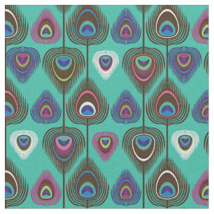 Tissu motif mignon de plume de paon
