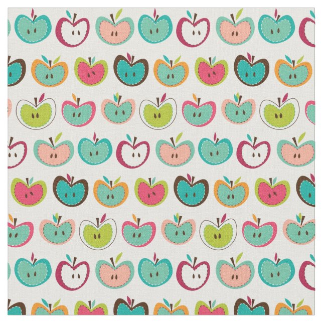 Tissu Motif mignon de pomme (Fermer)