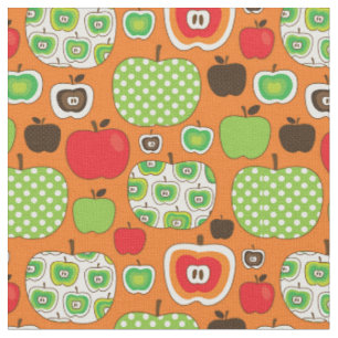 Tissu Motif mignon d'illustration de pomme