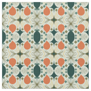 Tissu Motif Mint Diamant Géométrique Bohème