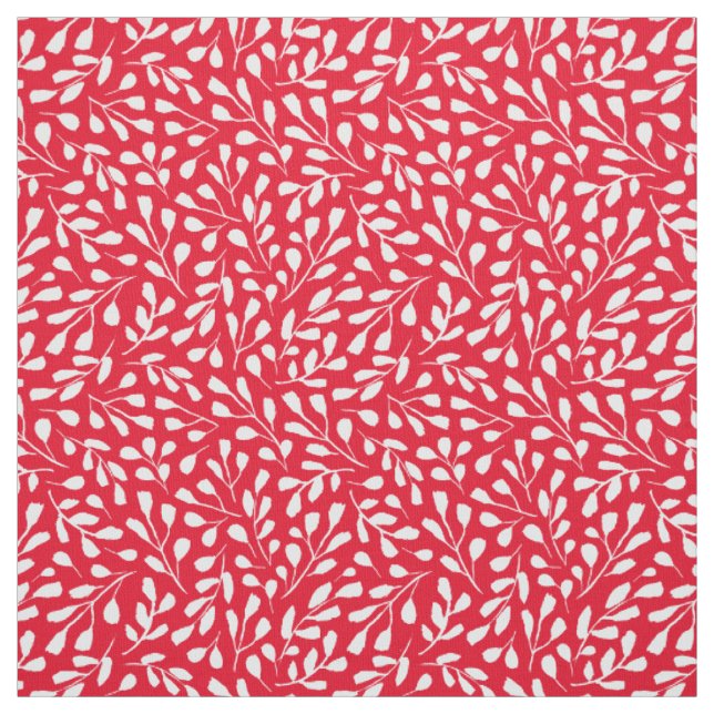 Tissu Motif moderne à la mode feuille botanique blanche  (Échantillon)